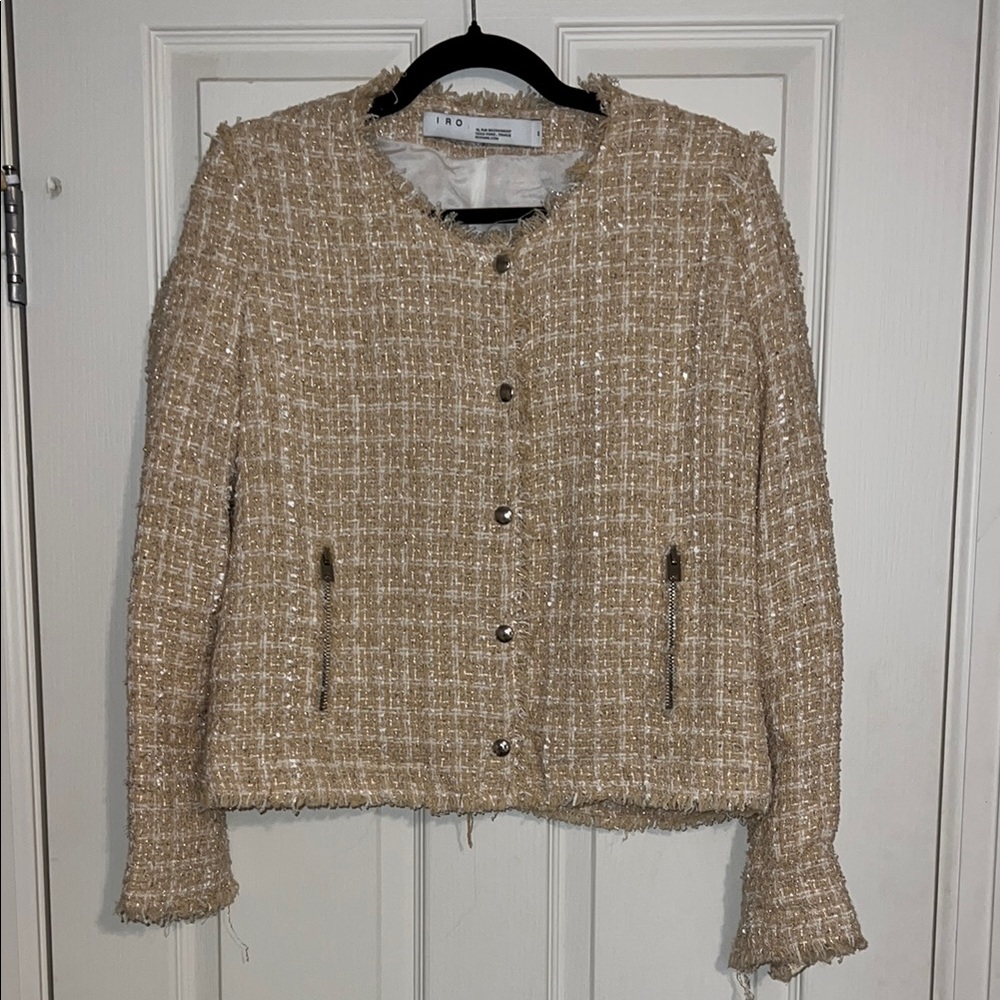 IRO Cream Tweed Blazer with Bouclé Texture
